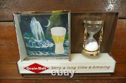 RARE Vintage 1960s Grain Belt Beer Hourglass Motion Lighted Advertising Sign