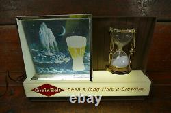 RARE Vintage 1960s Grain Belt Beer Hourglass Motion Lighted Advertising Sign