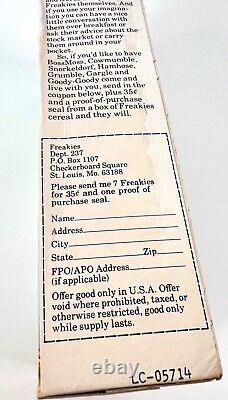 RARE Vintage 1972 Ralston Freakies FREAKY Cereal Box == 1 of 2 KNOWN TO EXIST