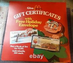 RARE Vintage 1976 Holiday Gift Certificates Advertising Plastic Display Store