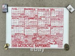 RARE Vintage 1985 Motorcycle Happenings Harley-Davidson Advertising Poster