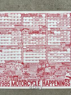 RARE Vintage 1985 Motorcycle Happenings Harley-Davidson Advertising Poster