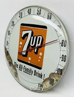 RARE! Vintage 7-Up Thermometer The All Family Drink Advertising Sign Not Working
