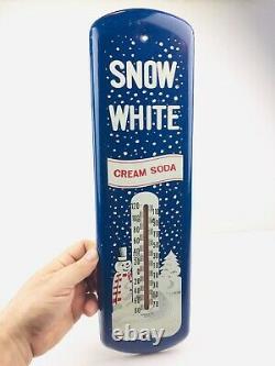 RARE Vintage Advertising SNOW WHITE CREAM SODA Thermometer Near Mint! Sign