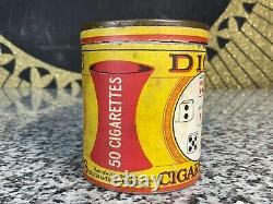 RARE Vintage Antique DICE Cigarettes Paper Label Tin Tobacco Advertising Can