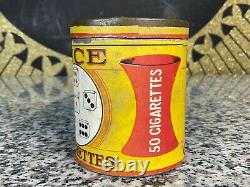 RARE Vintage Antique DICE Cigarettes Paper Label Tin Tobacco Advertising Can