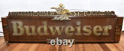 RARE Vintage Art Deco Streamline BUDWEISER BEER Metal Advertising Lighted Sign