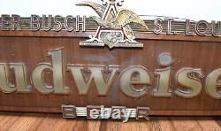 RARE Vintage Art Deco Streamline BUDWEISER BEER Metal Advertising Lighted Sign