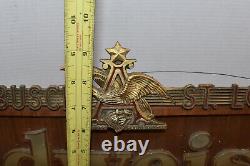 RARE Vintage Art Deco Streamline BUDWEISER BEER Metal Advertising Lighted Sign