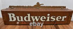RARE Vintage Art Deco Streamline BUDWEISER BEER Metal Advertising Lighted Sign