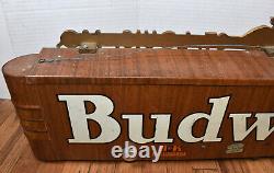 RARE Vintage Art Deco Streamline BUDWEISER BEER Metal Advertising Lighted Sign