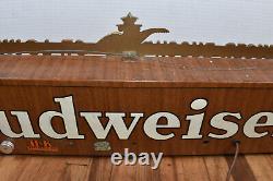 RARE Vintage Art Deco Streamline BUDWEISER BEER Metal Advertising Lighted Sign