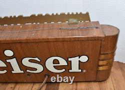 RARE Vintage Art Deco Streamline BUDWEISER BEER Metal Advertising Lighted Sign