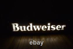 RARE Vintage Art Deco Streamline BUDWEISER BEER Metal Advertising Lighted Sign