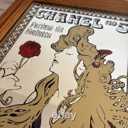 RARE Vintage Art Nouveau CHANEL No 5 Parfum De Toilette ADVERTISING MIRROR 19 x