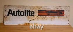RARE Vintage Auto Lite Automotive Metal Advertising Sign 100% Original