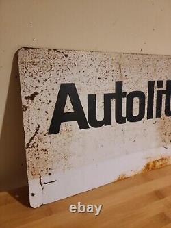 RARE Vintage Auto Lite Automotive Metal Advertising Sign 100% Original