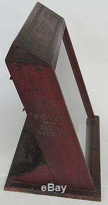 RARE Vintage Boye Needle Countertop Store Display Case Sewing Cabinet Antique