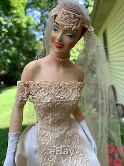 RARE Vintage Countertop Store Display Bride Mannequin Wedding Dress Advertising