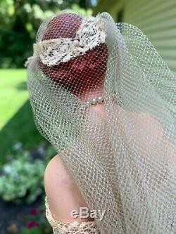 RARE Vintage Countertop Store Display Bride Mannequin Wedding Dress Advertising