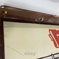 RARE Vintage County Library Porcelain Advertising Flange Sign general store