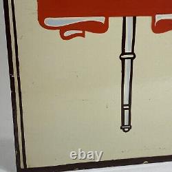 RARE Vintage County Library Porcelain Advertising Flange Sign general store