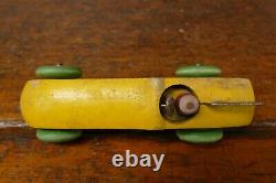 RARE Vintage DAYTONA BEACH Wood Advertising Race Car Toy with Driver 6 Long