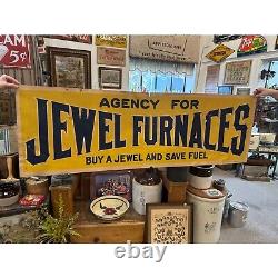RARE Vintage Early 1900s Jewel Furnances Stoves Advertising Banner Sign Detroit