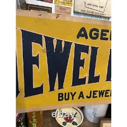 RARE Vintage Early 1900s Jewel Furnances Stoves Advertising Banner Sign Detroit