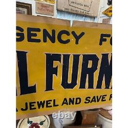 RARE Vintage Early 1900s Jewel Furnances Stoves Advertising Banner Sign Detroit