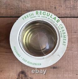 RARE Vintage Ed Martins Fresh Crab Meat 1Lb Tin Can Advertising Country Store