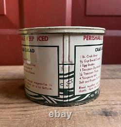RARE Vintage Ed Martins Fresh Crab Meat 1Lb Tin Can Advertising Country Store