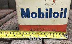 RARE Vintage French MOBILOIL Artic Motor Oil Can Gas Service Station Advertising