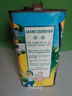 RARE Vintage Grand Champion 2-Gallon Special Motor Oil Can SAE 30