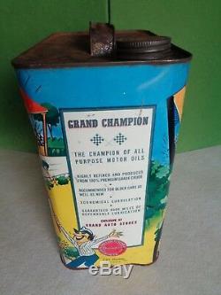 RARE Vintage Grand Champion 2-Gallon Special Motor Oil Can SAE 30