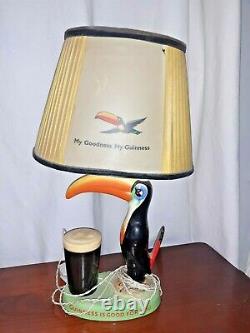 RARE Vintage Guinness Arklow Toucan Lamp. Original Shade. Wkng not tested