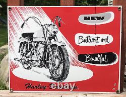 RARE Vintage HARLEY DAVIDSON Motorcycle Bike Ande Rooney Porcelain Sign