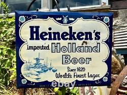 RARE Vintage Heineken Holland Beer Advertising Sign (11 X 14)