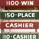 RARE Vintage Horse Race Track Betting Window Used CHURCHILL DOWNS Signs Set of 4