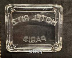 RARE Vintage Hotel Ritz Paris France Ashtray Clear Glass circa 1930's