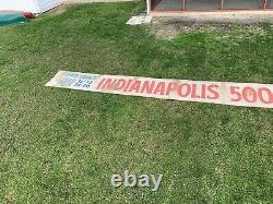 RARE Vintage INDIANAPOLIS 500 Mile Race Indy 500 DS Banner Sign HUGE 28ft Long