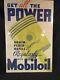 RARE Vintage MOBIL Gasoline Service Station Advertising Poster Sign, ca 40s-50s