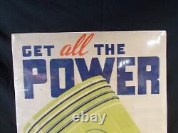 RARE Vintage MOBIL Gasoline Service Station Advertising Poster Sign, ca 40s-50s