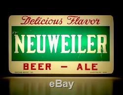 RARE! Vintage NEUWEILER BEER Lighted 20 Brewery Advertising Sign Allentown PA