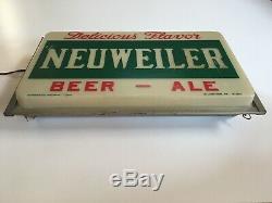 RARE! Vintage NEUWEILER BEER Lighted 20 Brewery Advertising Sign Allentown PA