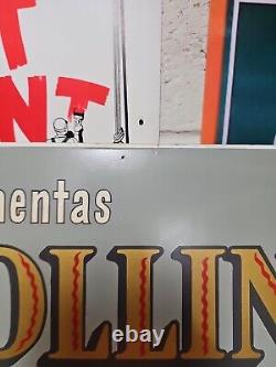 RARE Vintage ORIGINAL COLLINS TOOLS AXE ADVERTISING SIGN 22 x 14 cardboard