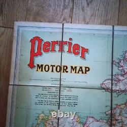 RARE Vintage PERRIER Advertising Motor Map of Ireland Cloth backed