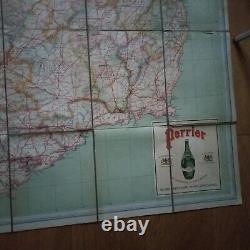 RARE Vintage PERRIER Advertising Motor Map of Ireland Cloth backed