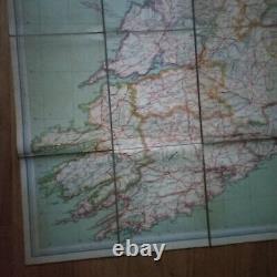 RARE Vintage PERRIER Advertising Motor Map of Ireland Cloth backed