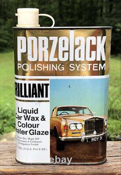 RARE Vintage PORZELACK Polishing System Car Wax & Color Auto Can ROLLS ROYCE